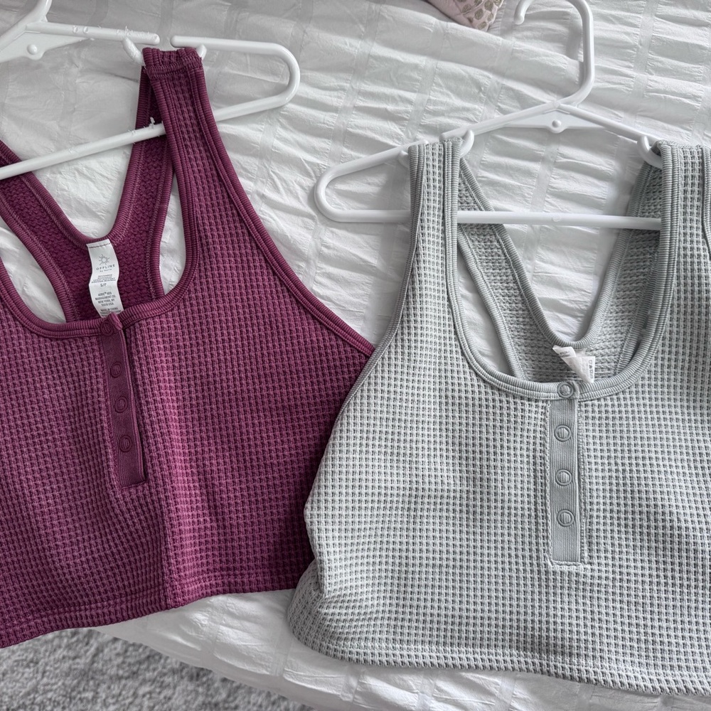 Aerie Purple Waffle Knit Crop Top